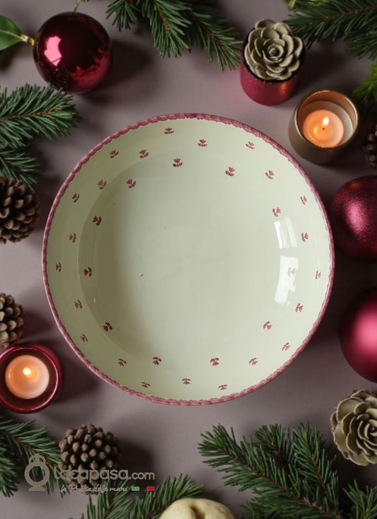 Insalatiera ceramica - decoro Tulipano - Xmas - Lacapasa.com