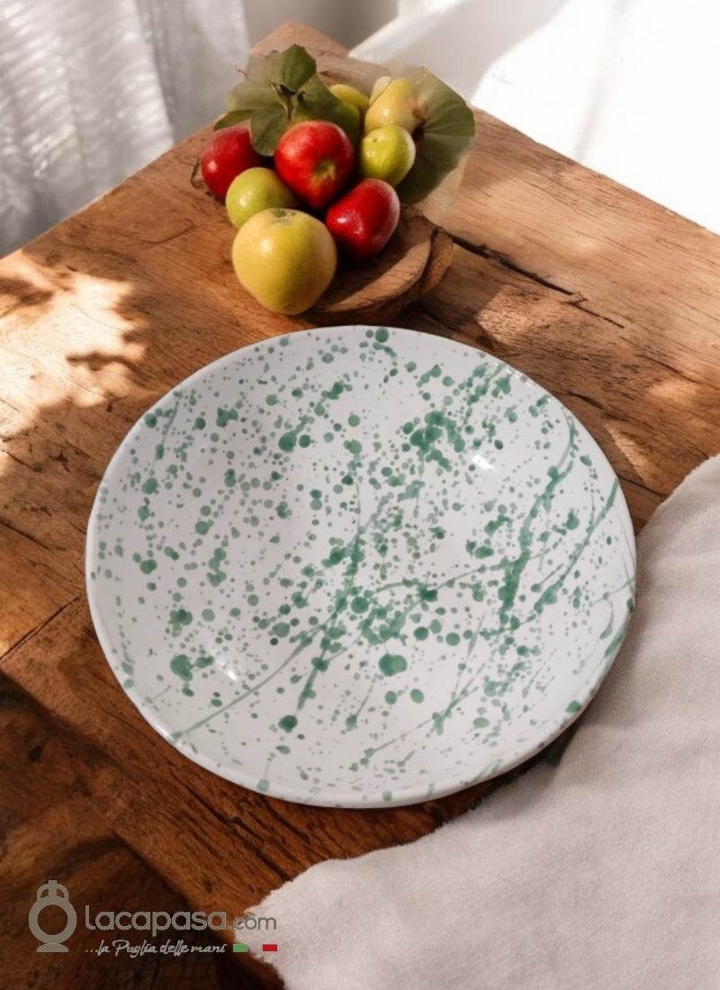 Insalatiera in ceramica - decoro Macchia verde - Lacapasa.com