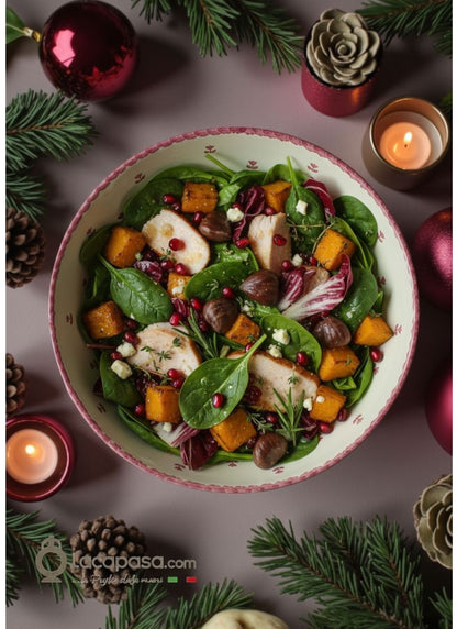 Insalatiera in ceramica pugliese - decoro Tulipano - Lacapasa.com