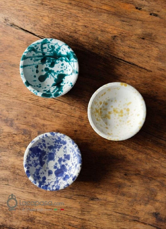 LIMMO - Set 3 Ciotole in ceramica - decoro Macchia - Lacapasa.com