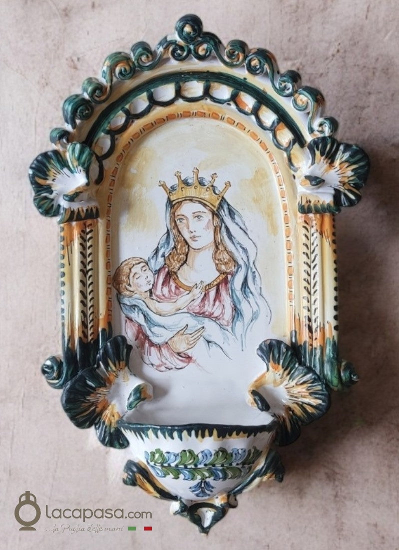 LUMEN - Acquasantiera in ceramica di Grottaglie - Lacapasa.com