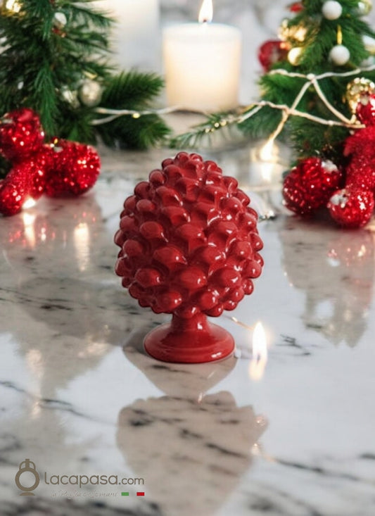 PINEA - Pigna in ceramica rossa - Xmas - Lacapasa.com