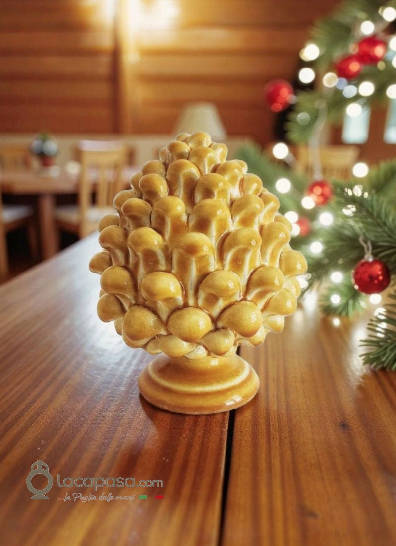 PINEA - Pigna in ceramica miele - Xmas - Lacapasa.com