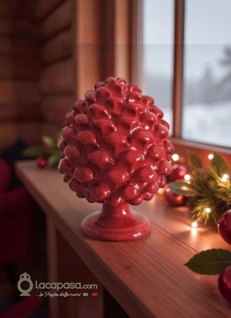 PINEA - Pigna in ceramica rossa - Xmas - Lacapasa.com