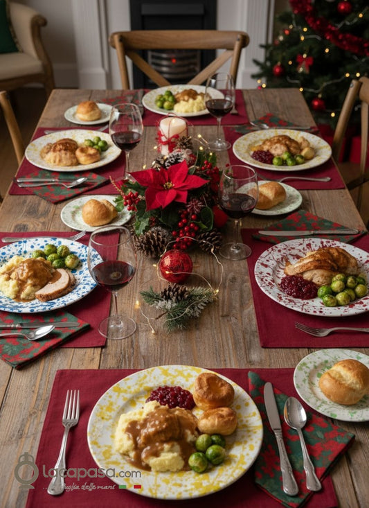 ESTATE - Set 6 Piatti Piani ceramica - decoro Macchia