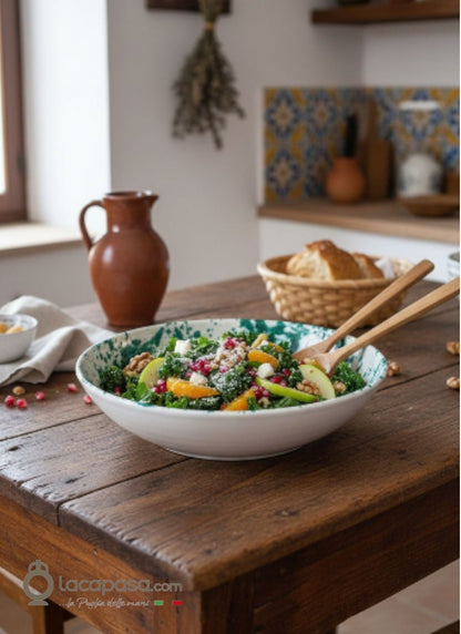 Insalatiera in ceramica - decoro Macchia