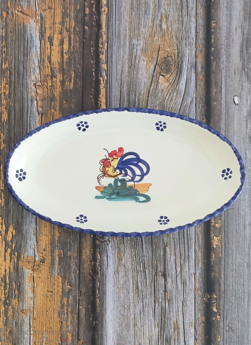 Piatto da portata in ceramica - decoro Gallo - Lacapasa.com