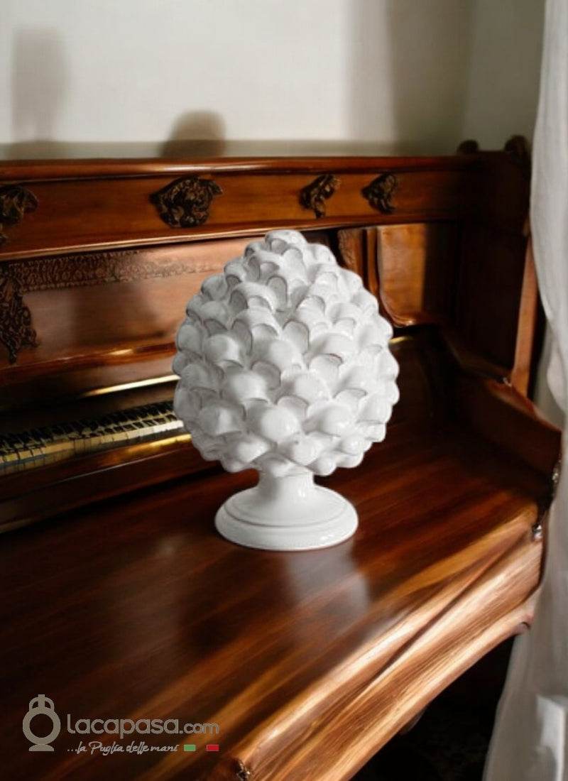 Pigna-in-ceramica-bianca-h15cm - Lacapasa.com