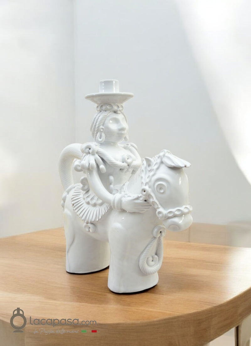 ROSARIA - Cavaliere in ceramica - Lacapasa.com - Shop Online di Ceramiche Artigianali e Tipicità Pugliesi