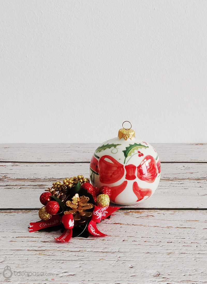 SANTA - Pallina di Natale in ceramica Lacapasa.com