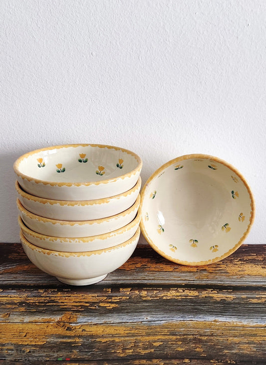 SET 6 Ciotole ceramica – decoro Tulipano giallo Lacapasa.com