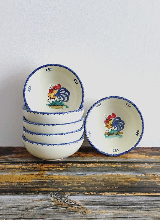 SET 6 ciotole in ceramica - decoro Gallo Lacapasa.com
