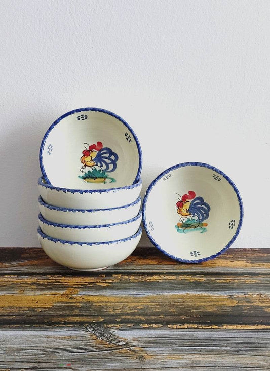 SET 6 Ciotole in ceramica - decoro Gallo - Lacapasa.com