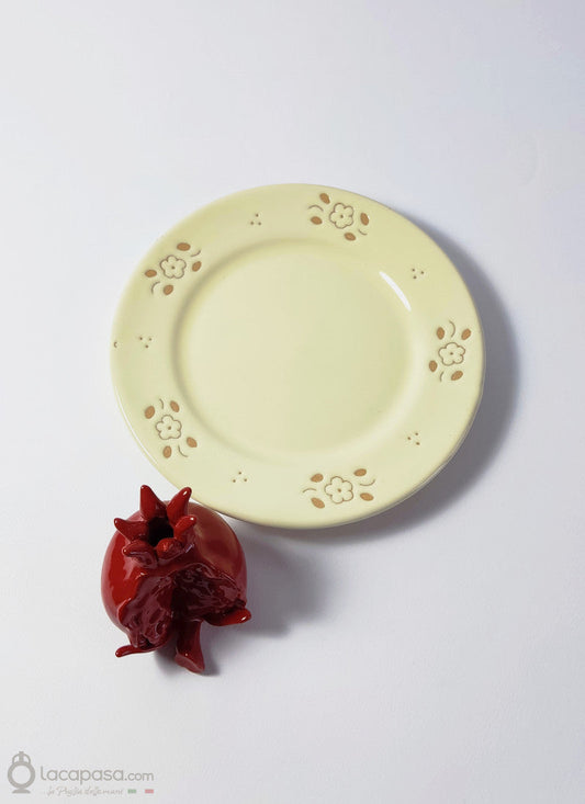 SET Piatti Frutta in ceramica con Fiori Incisi Lacapasa.com