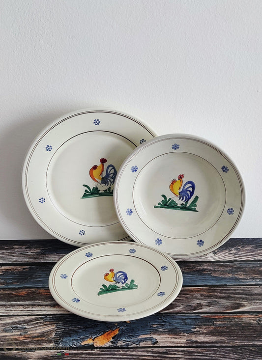 SET Piatti in ceramica – decoro Gallo Lacapasa.com