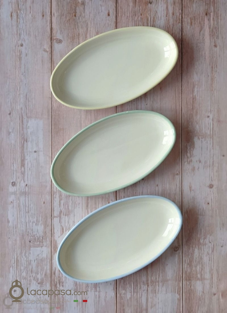 SET 3 Piatti portata ceramica – decoro PASTELLO - Lacapasa.com
