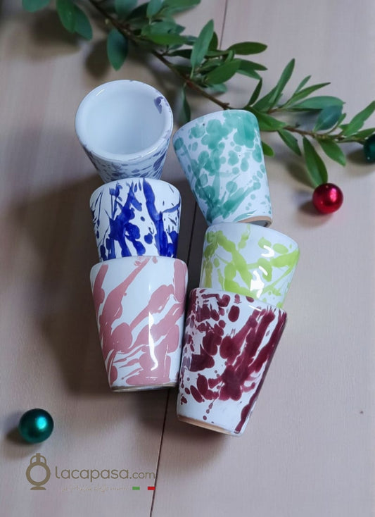 SET 6 Bicchieri limoncello ceramica - Xmas - Lacapasa.com