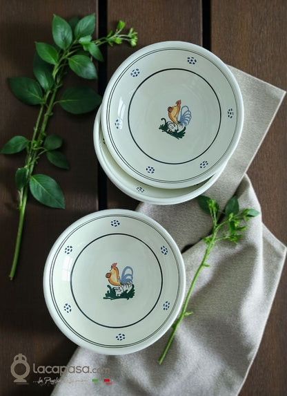 SET 6 Ciotole in ceramica - decoro Gallo - Lacapasa.com