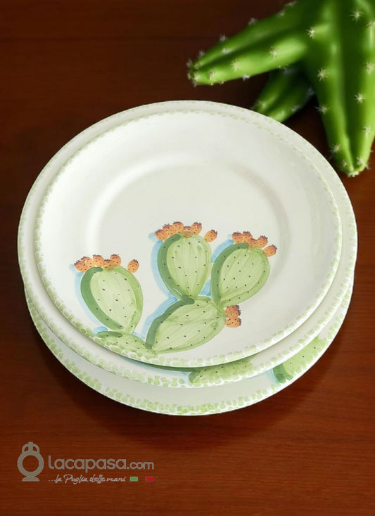 SET 6 Piatti in ceramica – decoro Fico d'India - Lacapasa.com