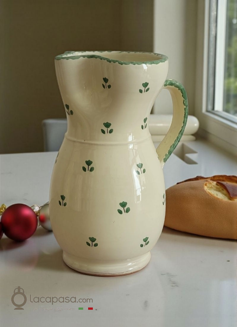 SRULO - Brocca in ceramica - decoro Tulipano - Xmas - Lacapasa.com