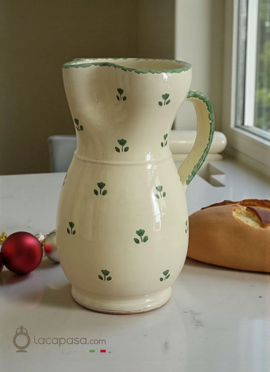 SRULO - Brocca in ceramica - decoro Tulipano - Xmas - Lacapasa.com