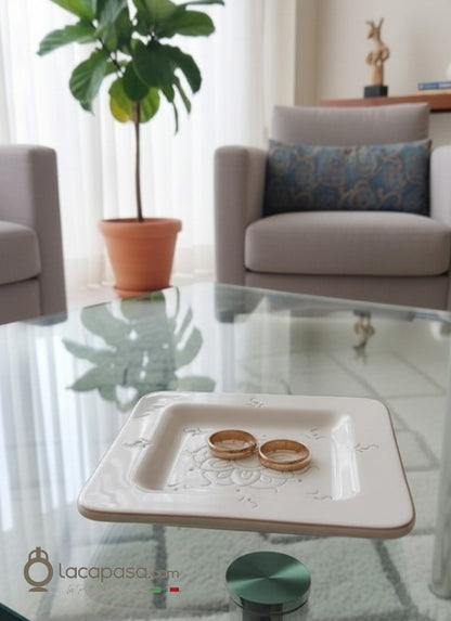 Svuota tasche in ceramica artigianale con incisioni - Lacapasa.com