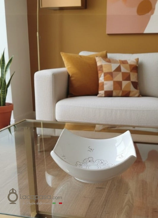 Svuota tasche in ceramica pugliese con incisioni geometriche - Lacapasa.com
