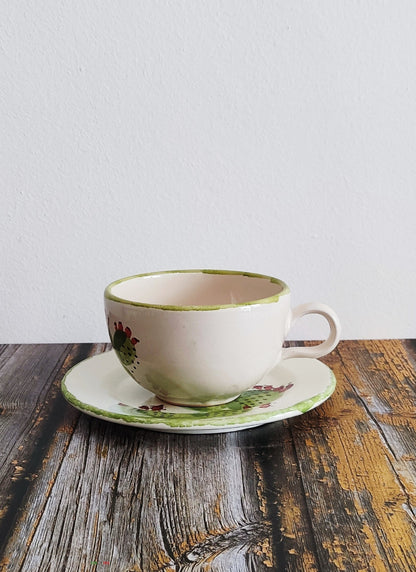 Tazza Colazione ceramica - decoro Fico d'India - Lacapasa.com