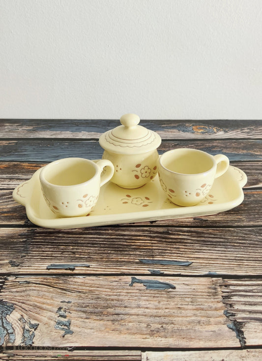 Tete a Tete caffè in ceramica - decoro Fiori Incisi - Lacapasa.com