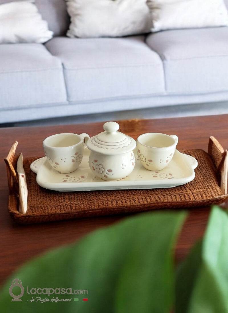 Tete a Tete caffè in ceramica - decoro Ulivi - Lacapasa.com