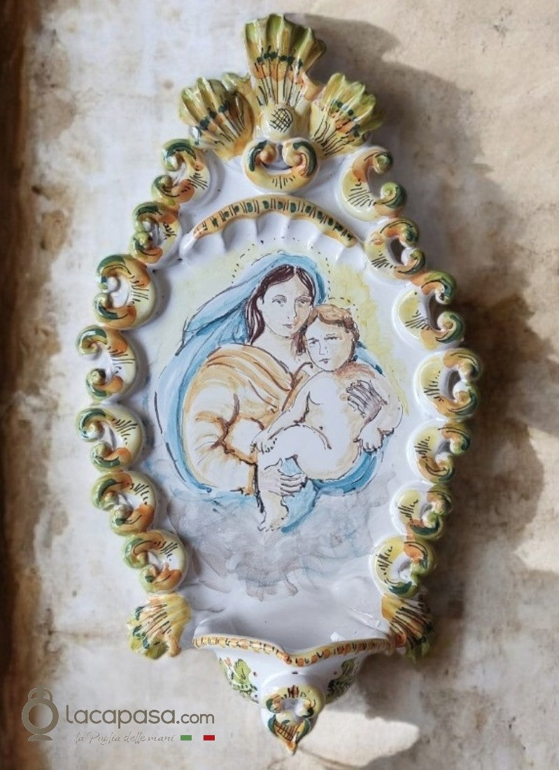 VIRGO - Acquasantiera in ceramica - Lacapasa.com