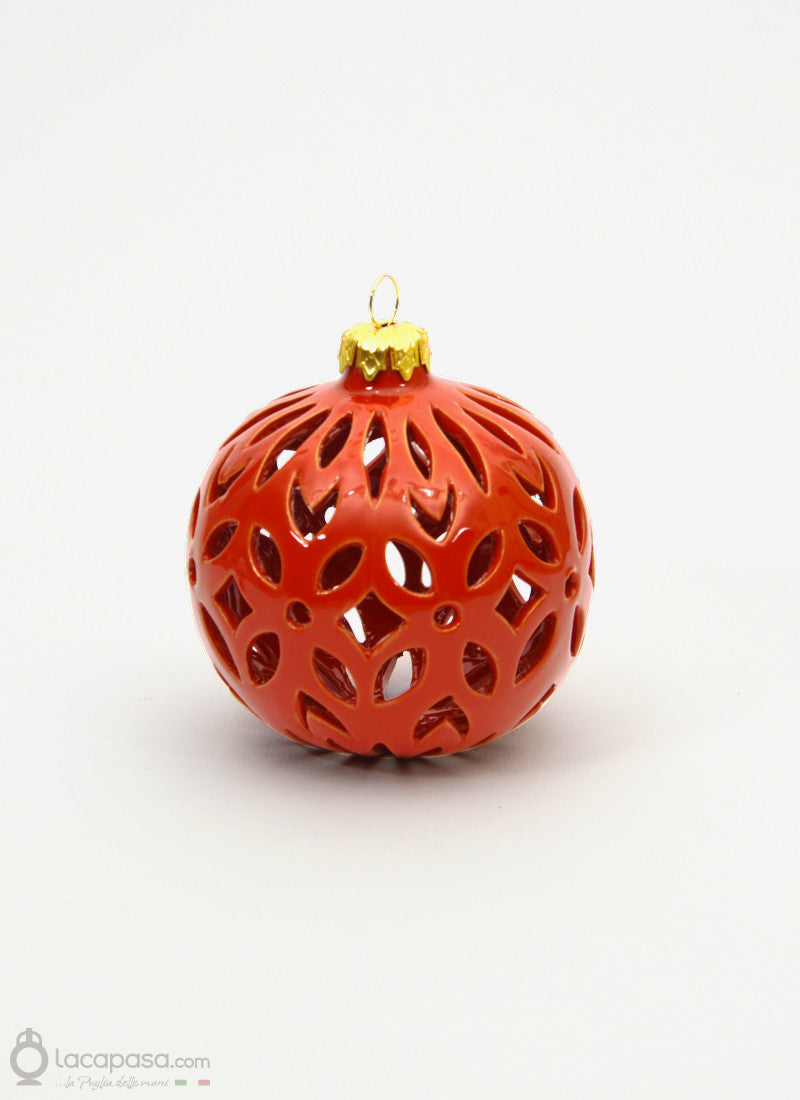 VISCHIO - Pallina di Natale bomboniera in ceramica - Lacapasa.com - Shop Online di Ceramiche Artigianali e Tipicità Pugliesi