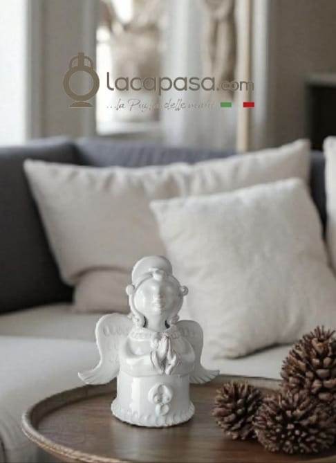 RAFFAELE - Angelo in ceramica bianca - Lacapasa.com